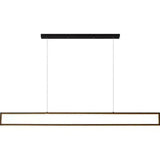 Black Rectangular Metal LED Kitchen Pendant Light - Clowas