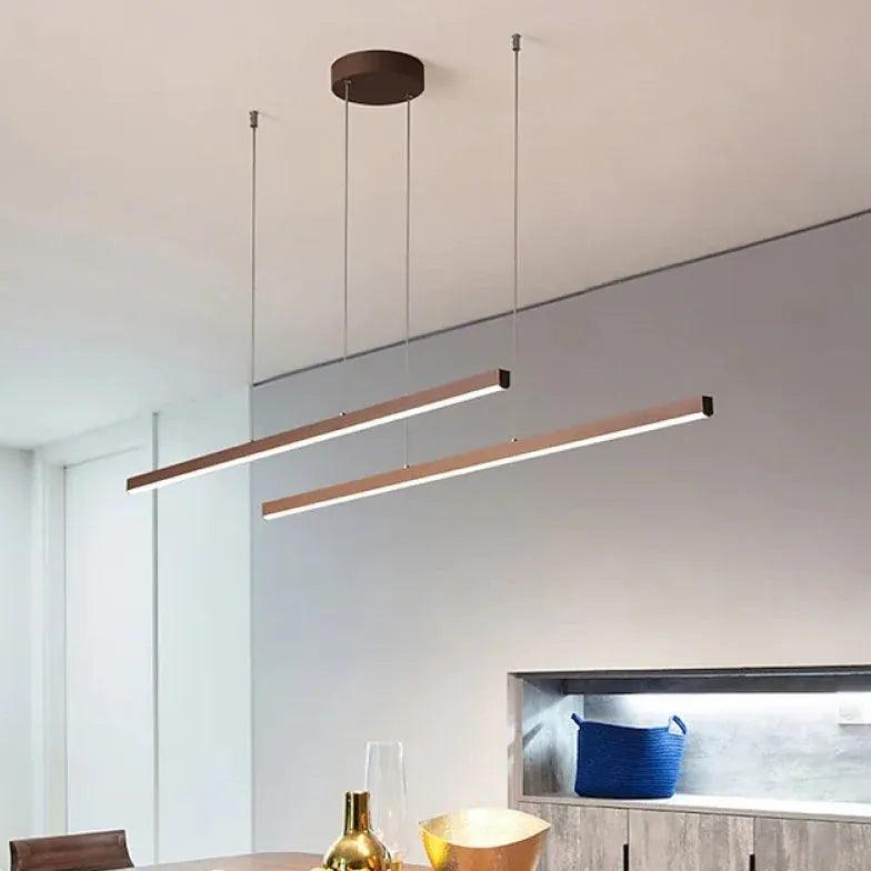 Bilinear Brown LED Dining Room Pendant Light - Clowas