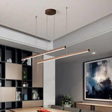 Bilinear Brown LED Dining Room Pendant Light - Clowas