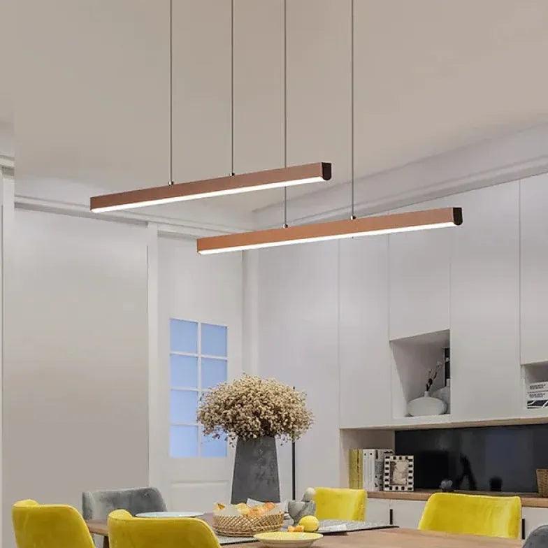 Bilinear Brown LED Dining Room Pendant Light - Clowas