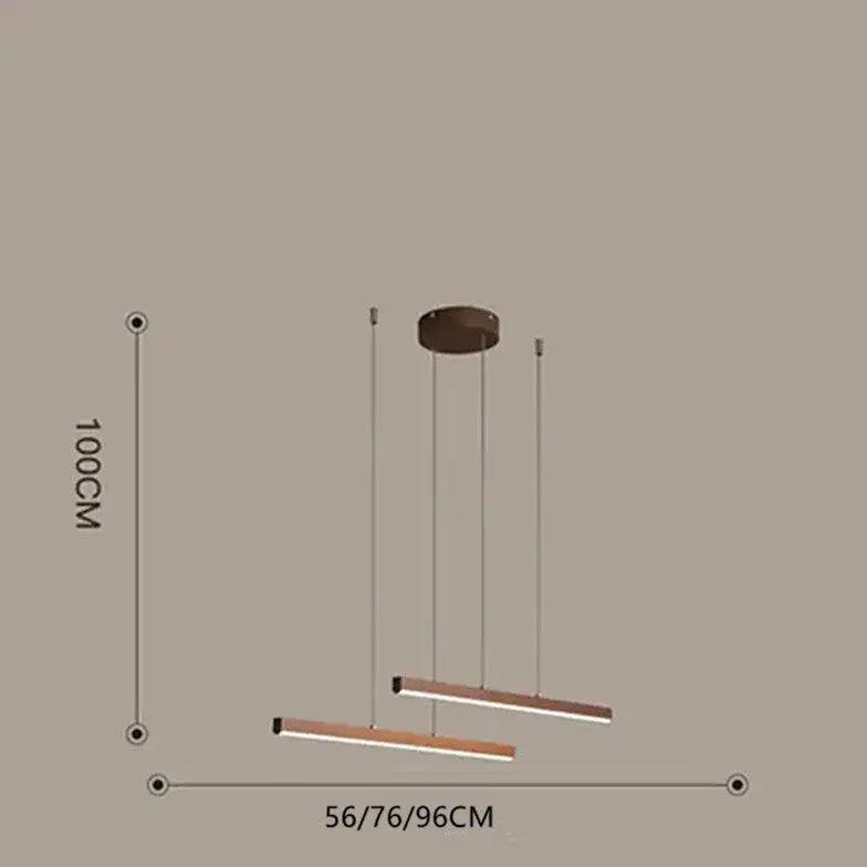 Bilinear Brown LED Dining Room Pendant Light - Clowas