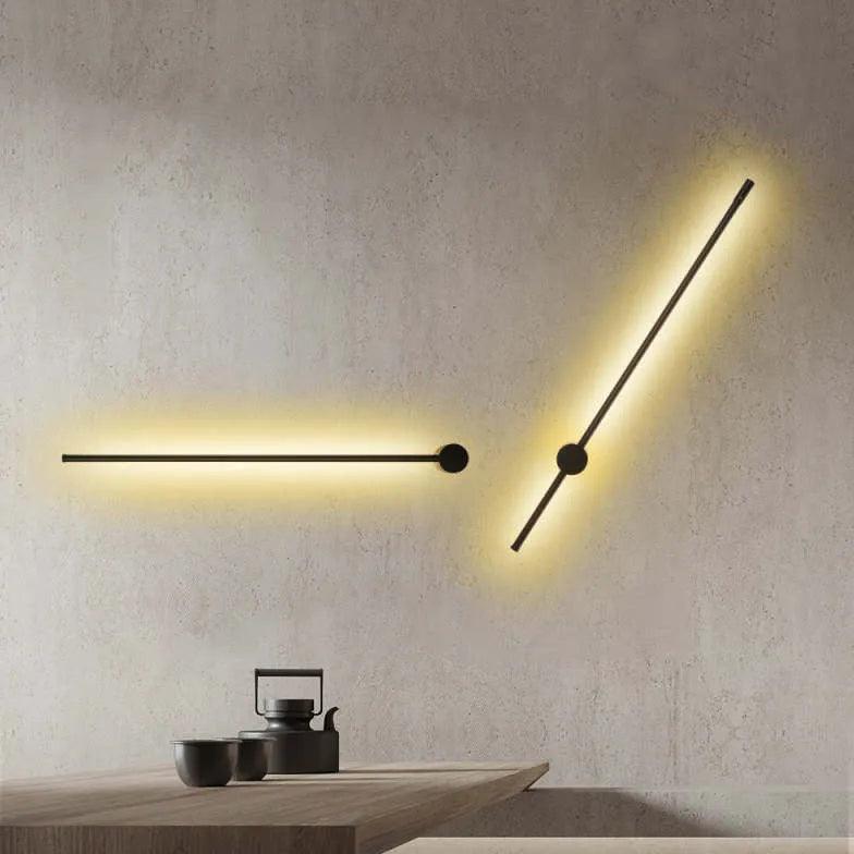 Black Linear Modern Wall Light - Clowas