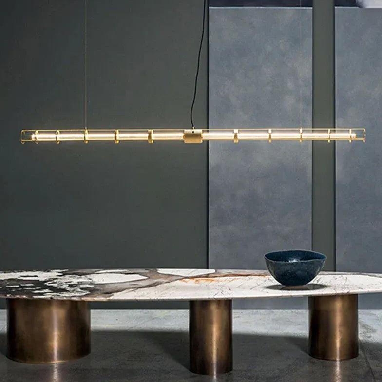 Tubular Gold Industrial LED Pendant Light - Clowas