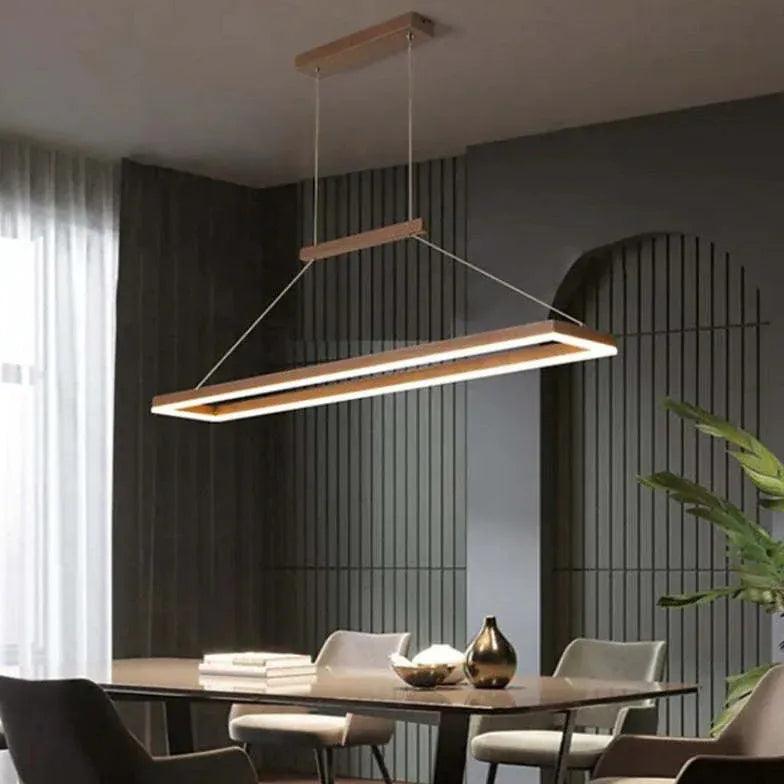 Rectangular Coffee Metal LED Pendant Light - Clowas