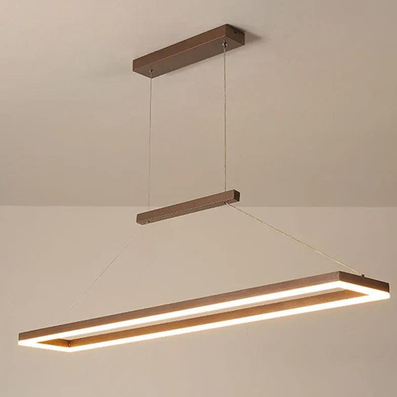 Rectangular Coffee Metal LED Pendant Light - Clowas