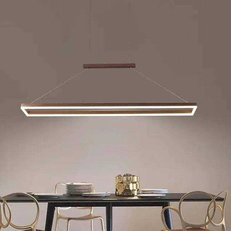 Rectangular Coffee Metal LED Pendant Light - Clowas