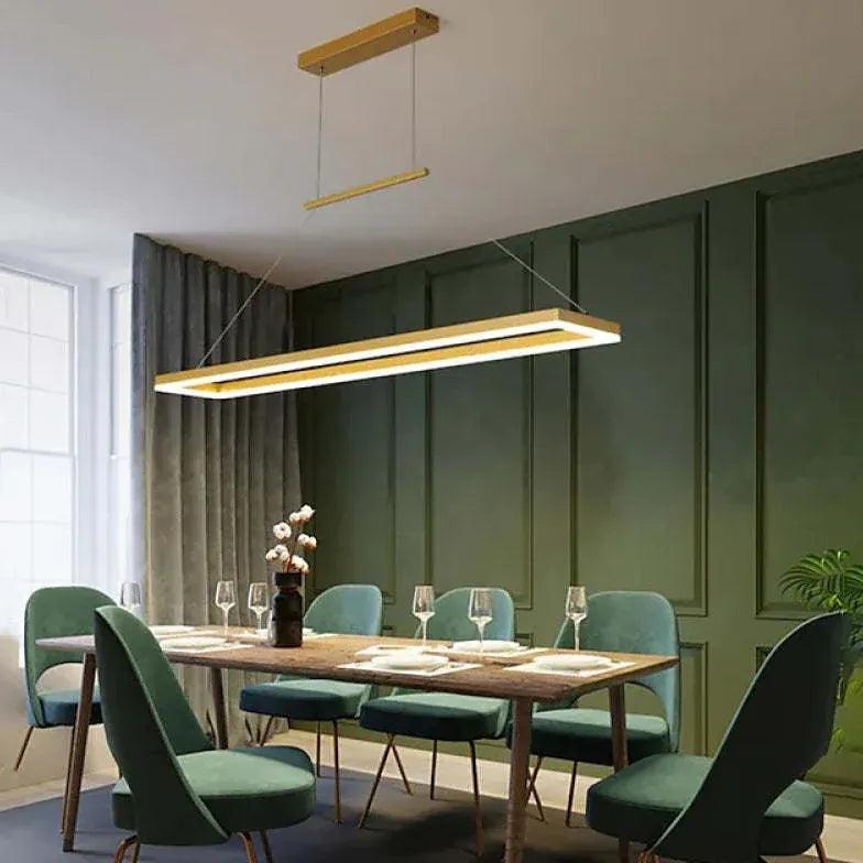 Rectangular Coffee Metal LED Pendant Light - Clowas