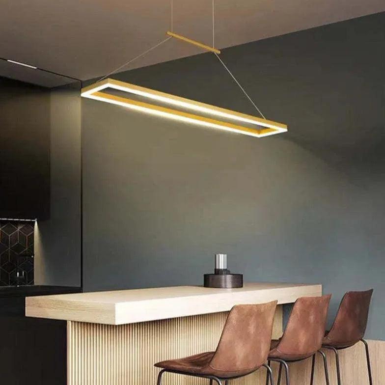 Rectangular Coffee Metal LED Pendant Light - Clowas