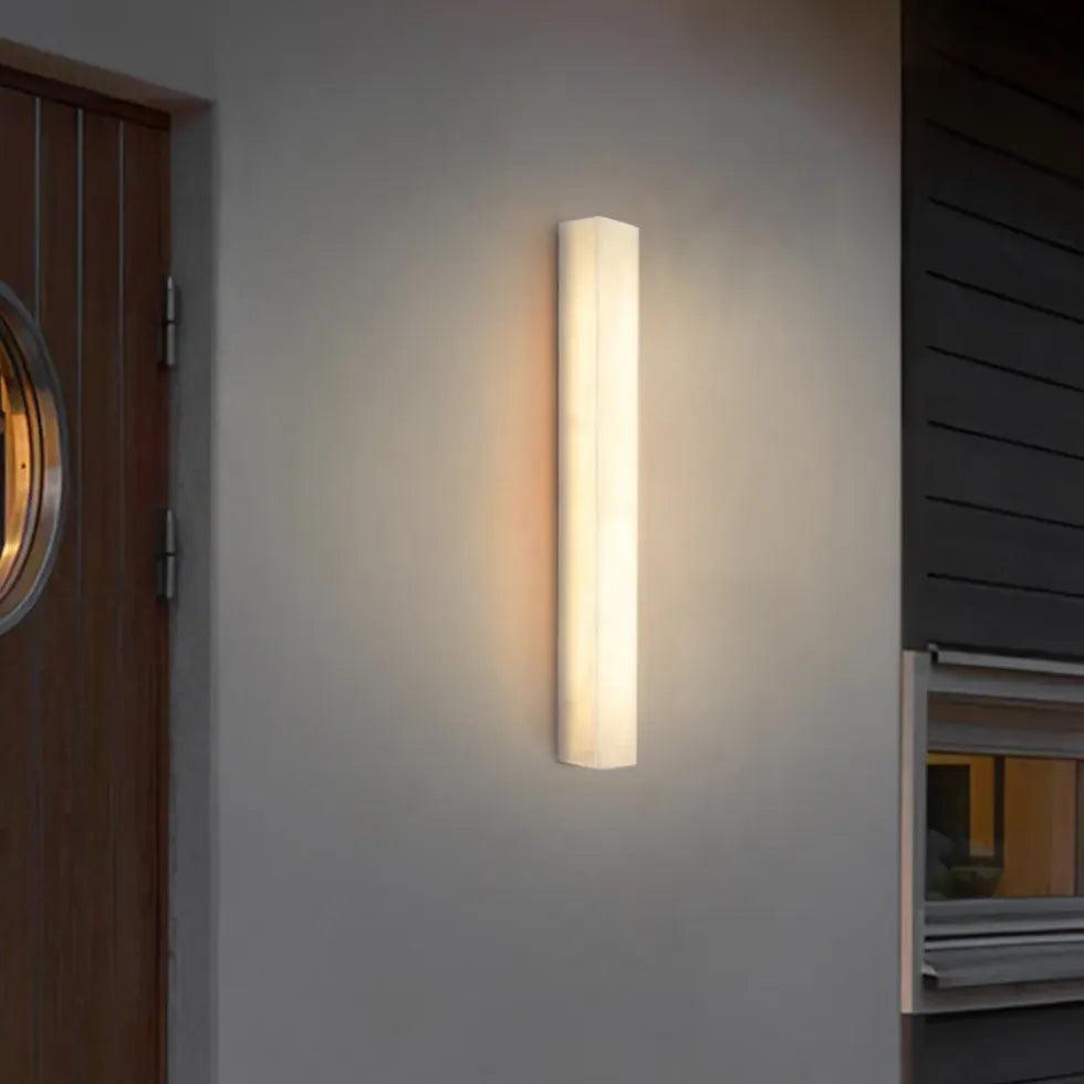 White Resin Edge LED Outdoor Wall Lights - Clowas