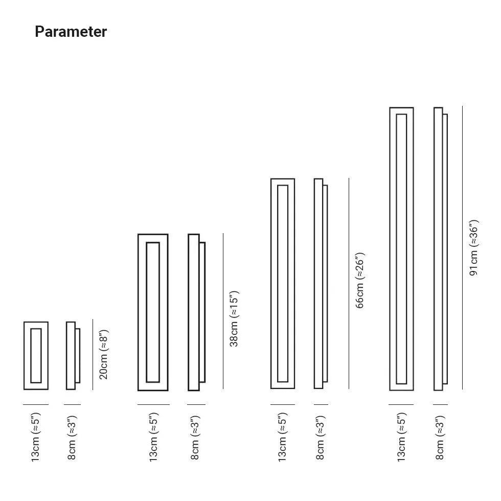 Rectangular LED Outdoor Black Wall Lamps - Clowas