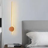 Modern Walnut Long Wall Light Above Mirror for Bathroom