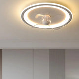Modern White Ceiling Fan Light for Bedroom
