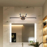 Nordic Black Antler Bathroom Mirror Light