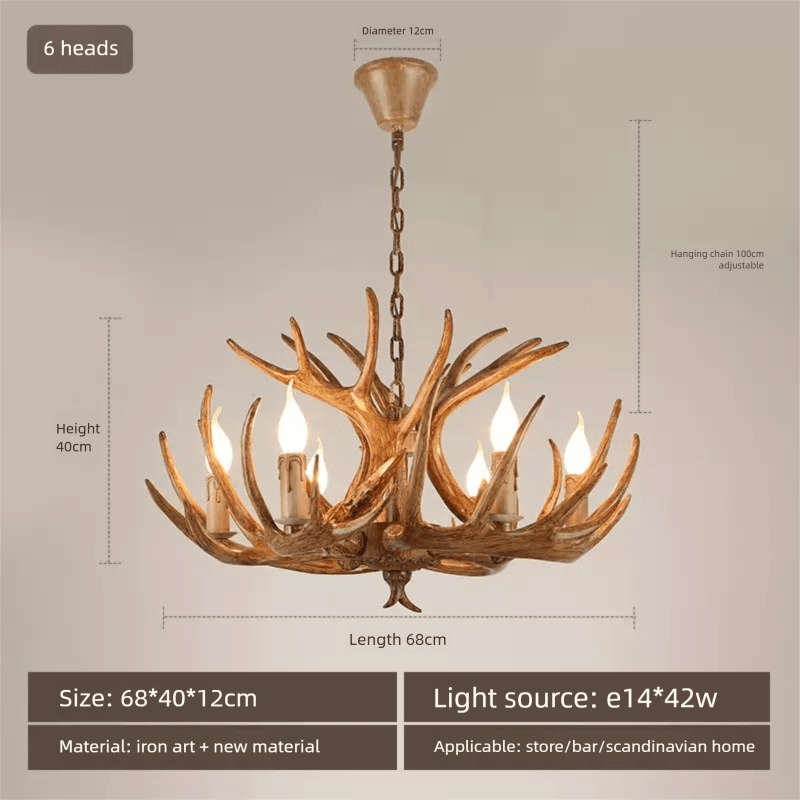Rustic style antler led chandelier - Clowas