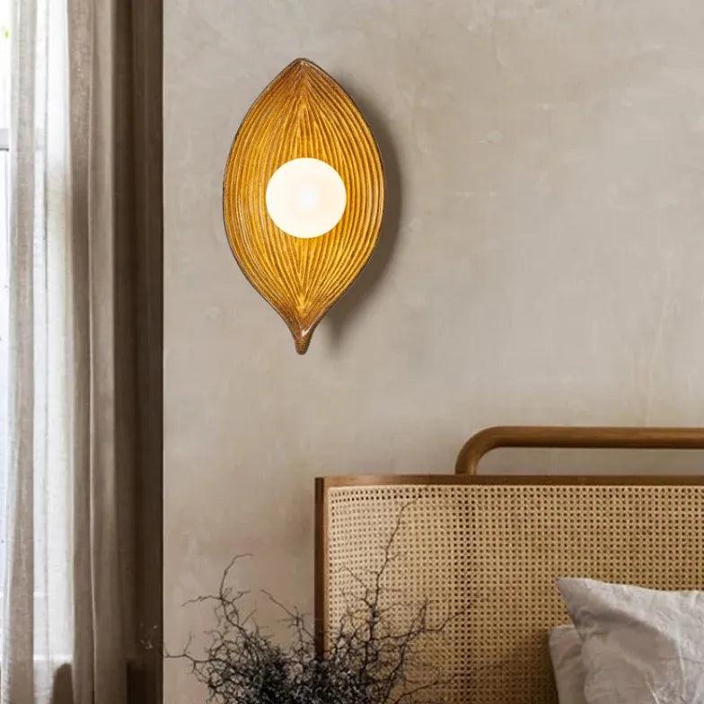 Leaf-Shaped Resin Living Room Wall Light - Clowas