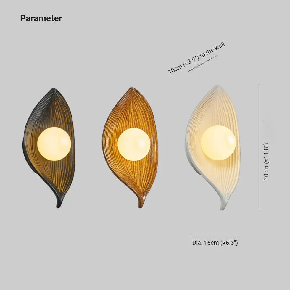 Leaf-Shaped Resin Living Room Wall Light - Clowas