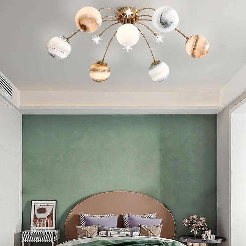 Planetary Sphere Glass Bedroom Ceiling Light - Clowas