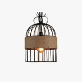 Industrial Pendant Light Fitting with Woven Rope Detail