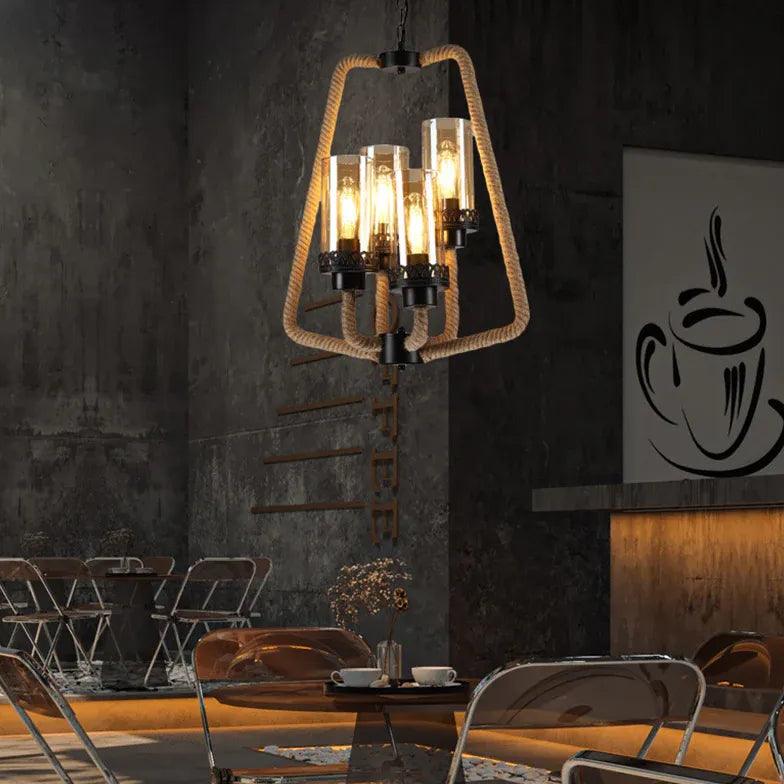 Vintage Glass Industrial Style Pendant Light for Coffee Shop