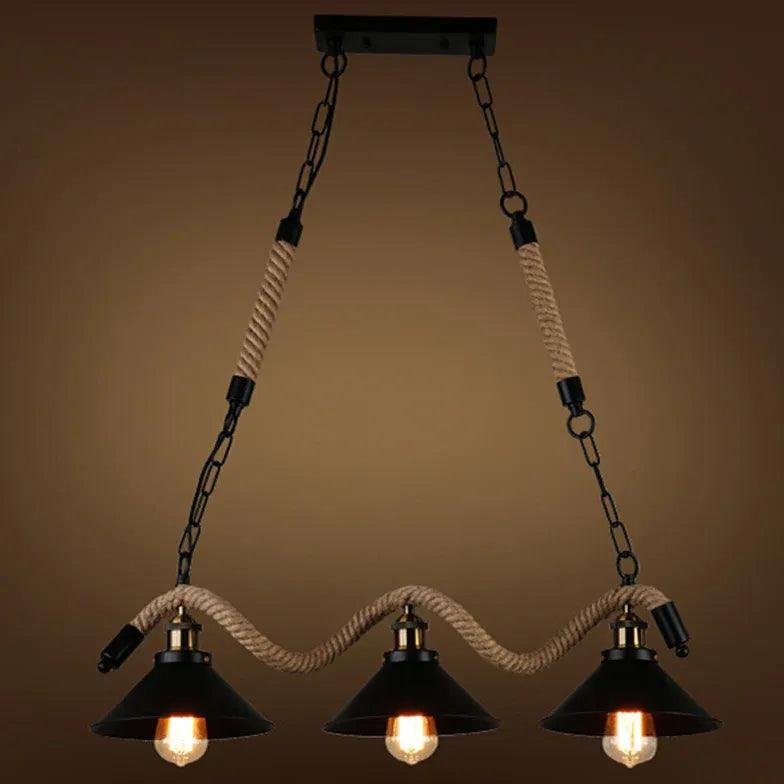Retro Iron Rope Industrial Style Pendant Light