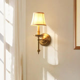 Solid Brass Modern Wall Lights with Fabric Detail