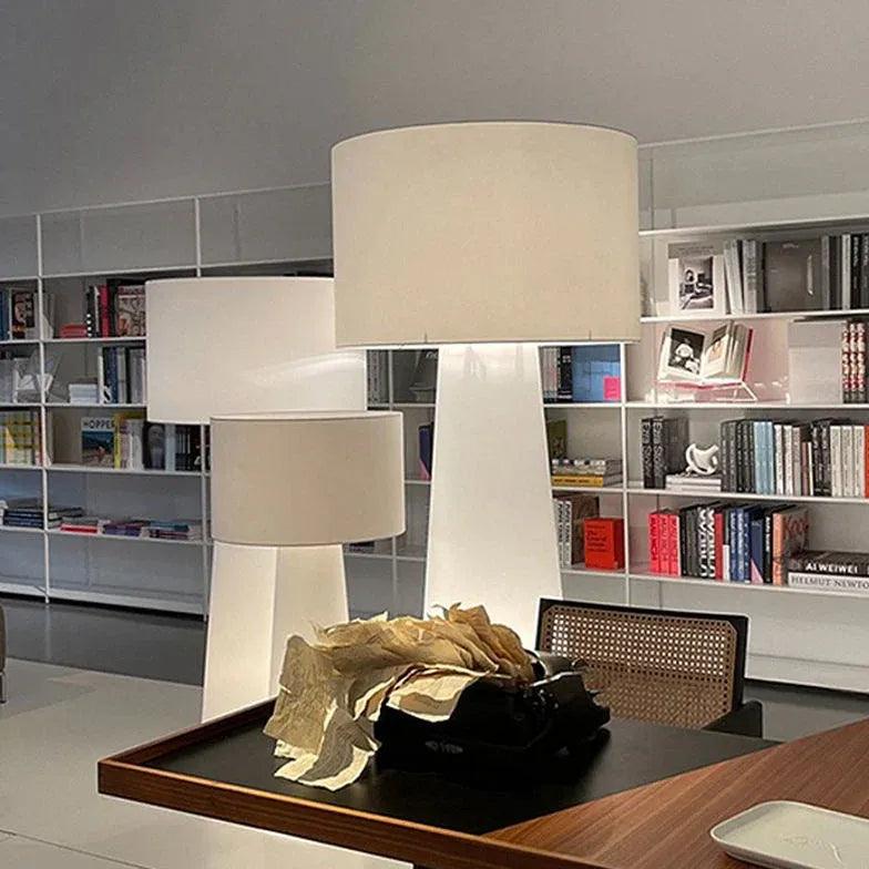 White Large Cylindrical Decorative Floor Lamp - Clowas