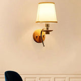 Nordic Wooden Base Brass Wall Light