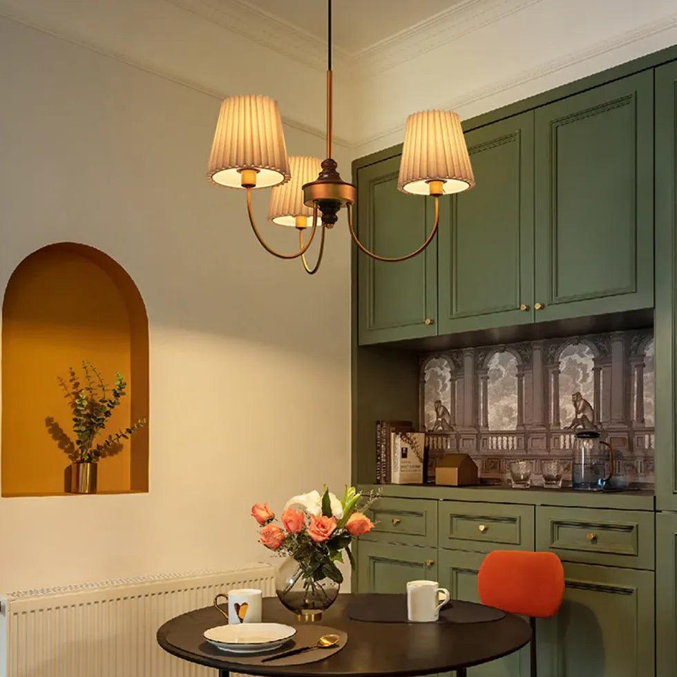 Fabric Lampshade Vintage LED Chandelier - Clowas