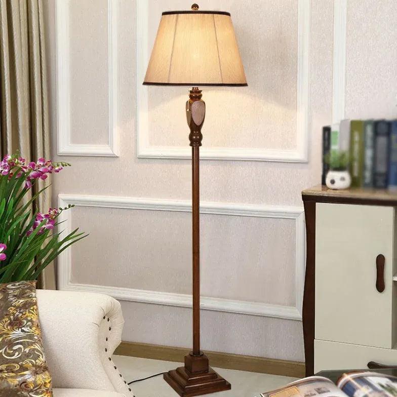 Cone-Shaped Fabric Traditional Style Floor Lamp - Clowas