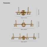 American Style Brass Bathroom Wall Bar Lights