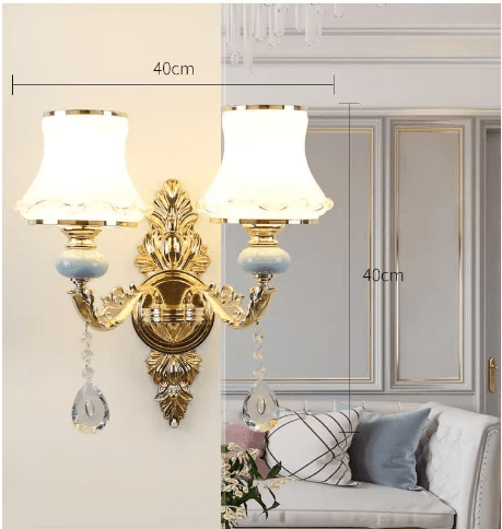 European Luxury Crystal Wall Light for Bedroom
