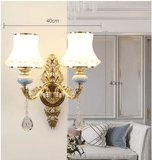European Luxury Crystal Wall Light for Bedroom