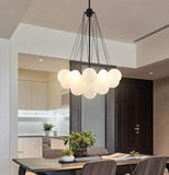 Nordic Chain Glass Orb Chandeliers for Living Room