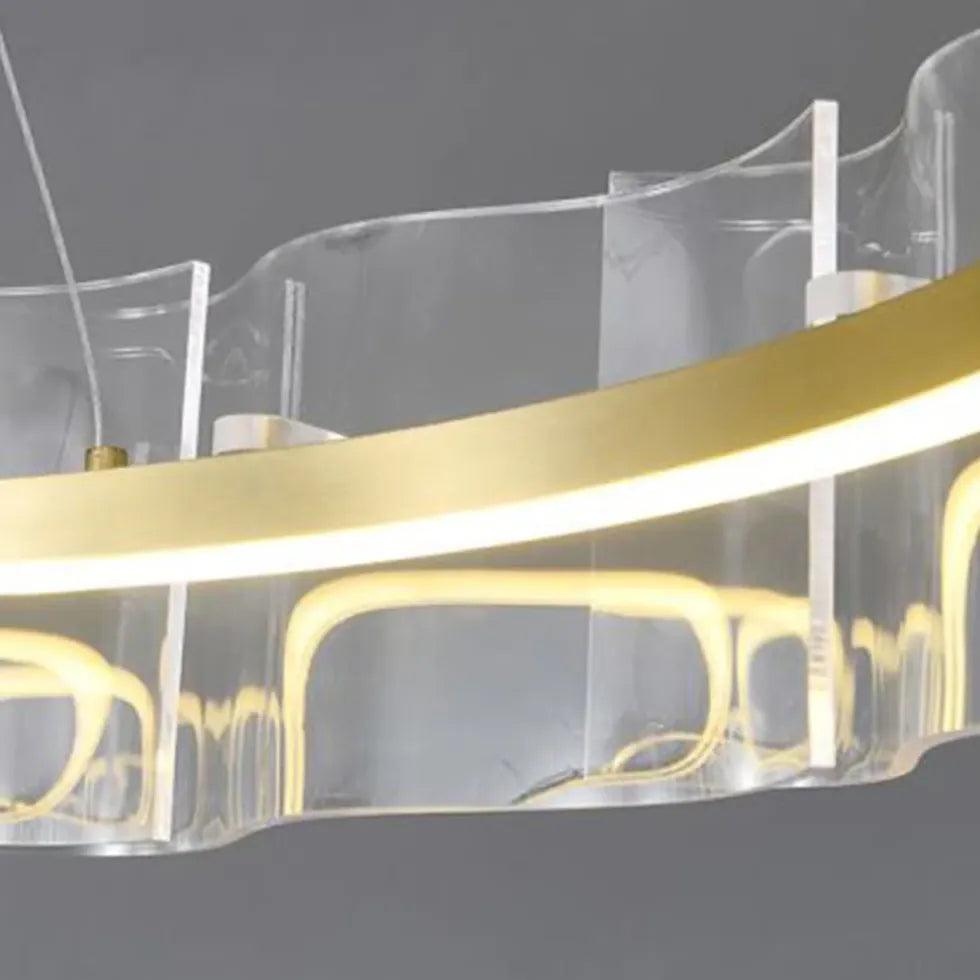 Wavy Ring Gold LED Pendant Light - Clowas