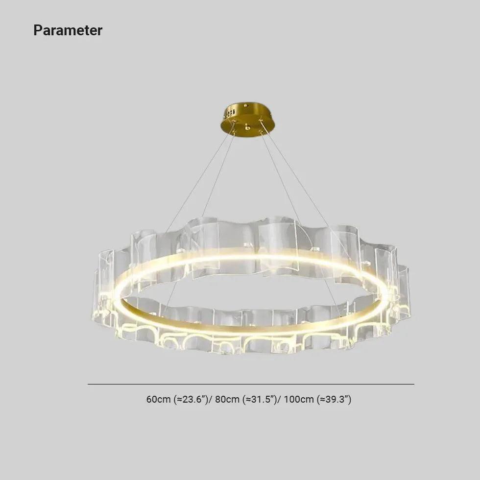 Wavy Ring Gold LED Pendant Light - Clowas