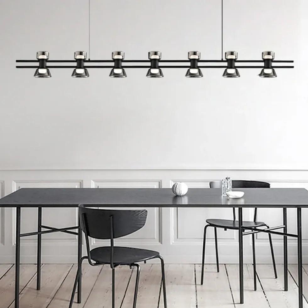 Multi-Light Linear Glass Dining Room Pendant Light - Clowas