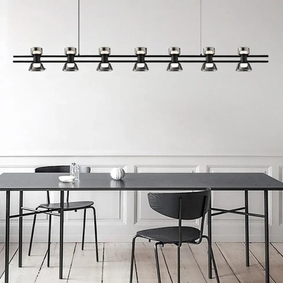 Multi-Light Linear Glass Dining Room Pendant Light - Clowas