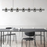 Multi-Light Linear Glass Dining Room Pendant Light - Clowas