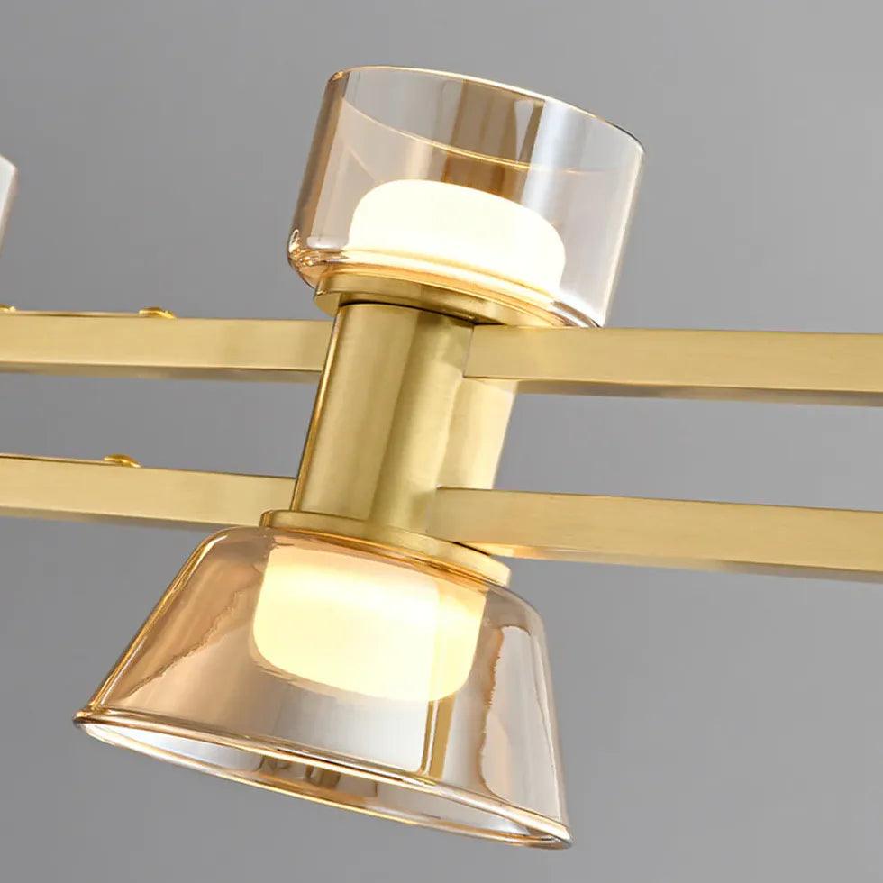 Multi-Light Linear Glass Dining Room Pendant Light - Clowas