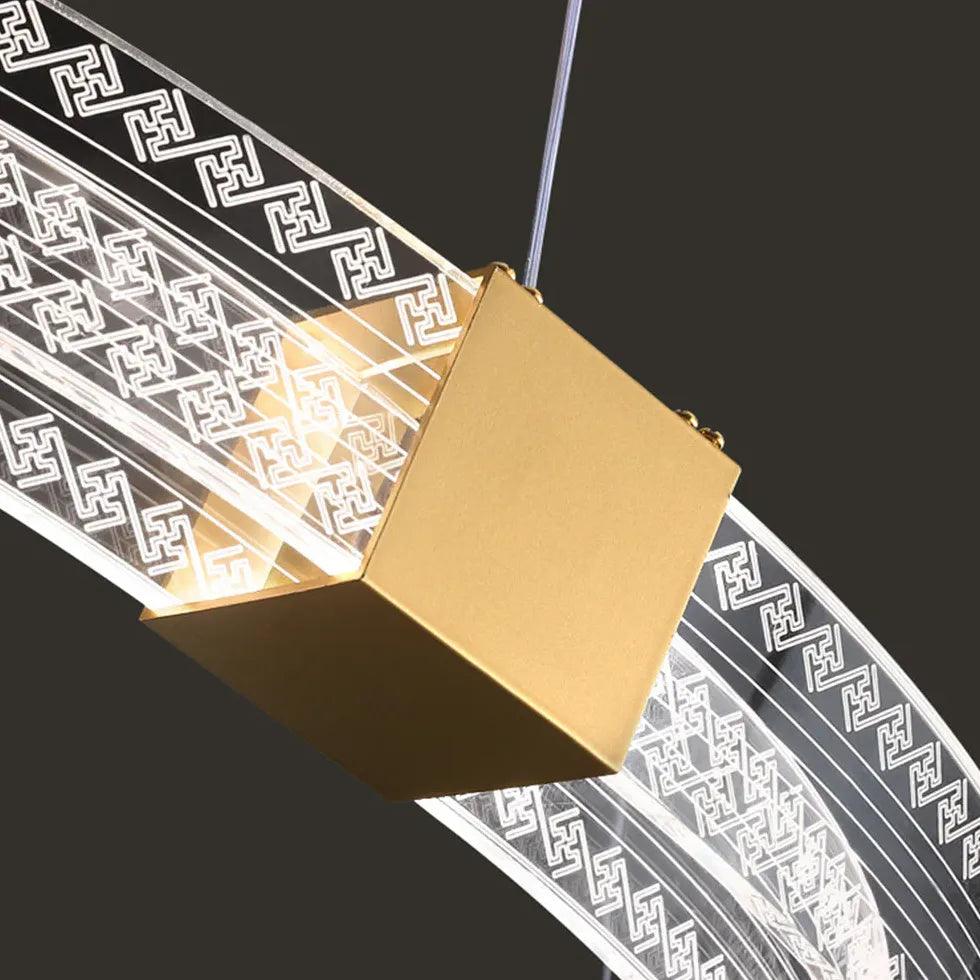 Acrylic Ring Gold LED Pendant Light - Clowas