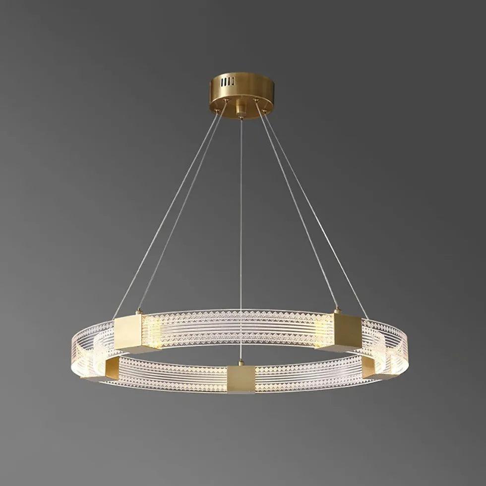 Acrylic Ring Gold LED Pendant Light - Clowas