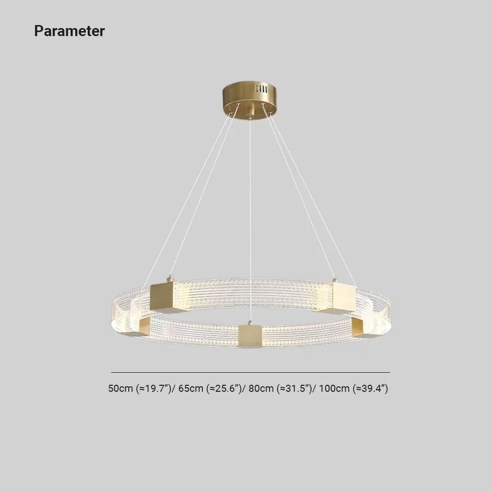 Acrylic Ring Gold LED Pendant Light - Clowas