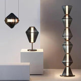 Glass Hourglass Stacked Floor Lamp for Living Room