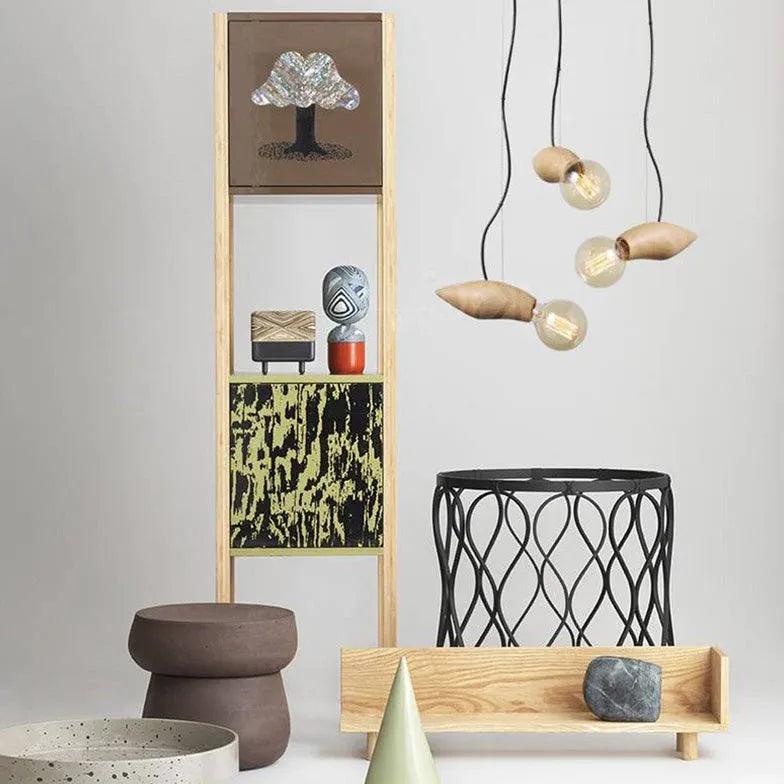 Exposed Light Bulb Industrial Wooden Pendant Light - Clowas