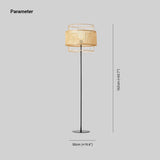 Vintage Rattan Floor Lamp for Living Room