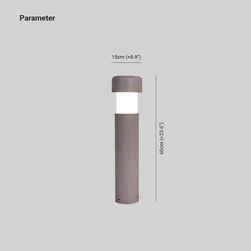 Grey Cylinder Garden Bollard Lights - Clowas