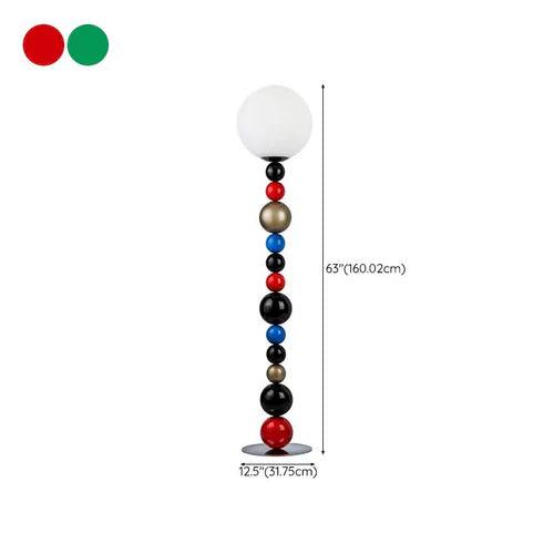 Vertical Spherical Red Metal Floor Lamp - Clowas