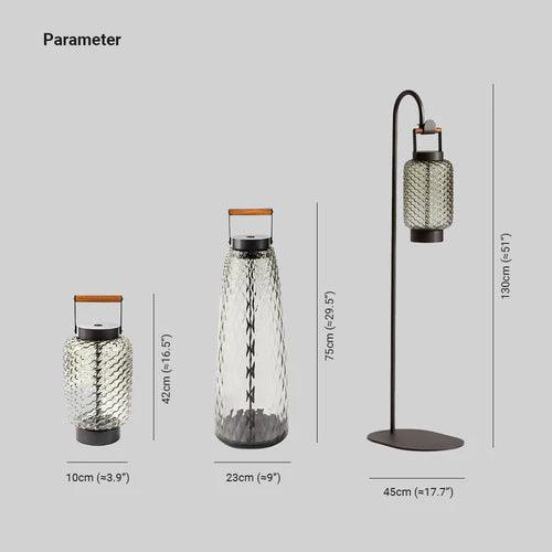 Hanging Glass Lantern Outdoor Floor lamps - Clowas