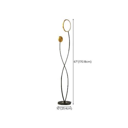 Double Rod Twisted Circular Minimalist Floor Lamp - Clowas