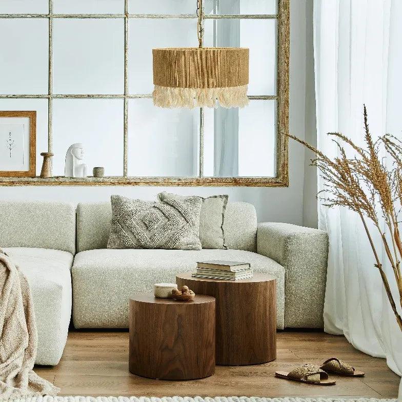 Fabric Barrel Living Room Vintage Pendant Light - Clowas